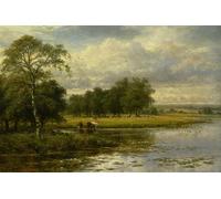 YIMACBJXX Famous Painting Wall Art Decor Canvas Picture Wall Summer Time on the Thames by Benjamin Williams Leader Graffiti Art Pictures for Home Decor 60x90cm