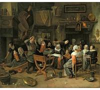 YIMACBJXX Famous Painting Wall Art Decor Canvas Picture Wall the Christening Feast by Jan Havickszoon Steen Graffiti Art Pictures for Home Decor 60x90cm