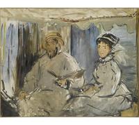 YIMACBJXX Famous Painting Wall Art Decor Canvas Picture Wall the Painter Monet in His Atelier by Edouard Manet Graffiti Art Pictures for Home Decor 60x90cm