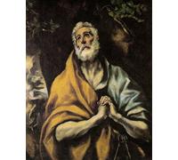 YIMACBJXX Famous Painting Wall Art Decor Canvas Picture Wall the Repentant Peter by El Greco Graffiti Art Pictures for Home Decor 60x90cm