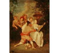 YIMACBJXX Famous Painting Wall Art Decor Canvas Picture Wall the Storyteller by Jean Antoine Watteau Graffiti Art Pictures for Home Decor 60x90cm