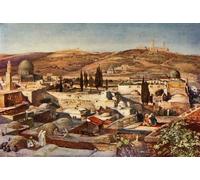 YIMACBJXX Famous Painting Wall Art Decor Canvas Picture Wall the Temple Area and the Mount of Olives From Mount Zion by Fulleylove Graffiti Art Pictures for Home Decor 60x90cm