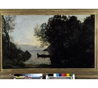 YIMACBJXX Famous Painting Wall Art Decor Canvas Picture Wall View taken from Riva Italian Tyrol by Jean Baptiste Camille Corot Graffiti Art Pictures for Home Decor 60x90cm
