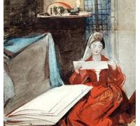 YIMACBJXX Famous Pictures Paintings Artwork For Walls a Lady in a Medieval Costume Studying the Contents of a Portfolio by Daniel Maclise Vintage Wall Art for Home Decor 60x90cm