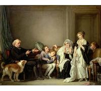 YIMACBJXX Famous Pictures Paintings Artwork For Walls a Visit to the Priest by Jean Baptiste Greuze Vintage Wall Art for Home Decor 60x90cm
