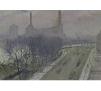 YIMACBJXX Famous Pictures Paintings Artwork For Walls Battersea Power Station by Christopher Richard Wynne Nevinson Vintage Wall Art for Home Decor 60x90cm