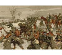 YIMACBJXX Famous Pictures Paintings Artwork For Walls Battle of the Lisaine Franco Prussian by Famous Painter Vintage Wall Art for Home Decor 60x90cm
