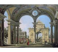 YIMACBJXX Famous Pictures Paintings Artwork For Walls Capriccio of a arch seen through an ornate archway by Antonio Canal Vintage Wall Art for Home Decor 60x90cm