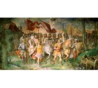 YIMACBJXX Famous Pictures Paintings Artwork For Walls Charles V. Against the Lutherans by Taddeo Zuccari Vintage Wall Art for Home Decor 60x90cm