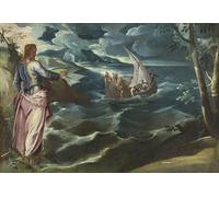 YIMACBJXX Famous Pictures Paintings Artwork For Walls Christ At the Sea of Galilee by Jacopo Robusti Tintoretto Vintage Wall Art for Home Decor 60x90cm