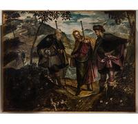 YIMACBJXX Famous Pictures Paintings Artwork For Walls Encounter on the Road to Emmaus by Domenico Robusti Tintoretto Vintage Wall Art for Home Decor 60x90cm