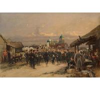 YIMACBJXX Famous Pictures Paintings Artwork For Walls Guards Th the Imperial Familys Rifle Battalion At Tsarskoye Selo by Jean Baptiste Edouard Detaille Vintage Wall Art for Home Decor 60x90cm