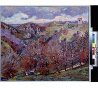 YIMACBJXX Famous Pictures Paintings Artwork For Walls Landscape with Ruins by Jean Baptiste Armand Guillaumin Vintage Wall Art for Home Decor 60x90cm