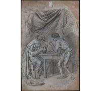 YIMACBJXX Famous Pictures Paintings Artwork For Walls Lazarille De Tormes Stealing Drink From a Blind Man by Jean Louis Ernest Meissonier Vintage Wall Art for Home Decor 60x90cm