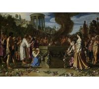 YIMACBJXX Famous Pictures Paintings Artwork For Walls Orestes and Pylades Disputing At the Altar by Pieter Lastman Vintage Wall Art for Home Decor 60x90cm