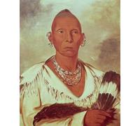 YIMACBJXX Famous Pictures Paintings Artwork For Walls Portrait of Black Hawk Indian Chief by George Catlin Vintage Wall Art for Home Decor 60x90cm