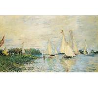 YIMACBJXX Famous Pictures Paintings Artwork For Walls Regatta At Argenteuil by Claude Monet Vintage Wall Art for Home Decor 60x90cm