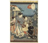 YIMACBJXX Famous Pictures Paintings Artwork For Walls Scene From the Tale of Genji by Utagawa Kunisada Vintage Wall Art for Home Decor 60x90cm