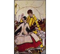 YIMACBJXX Famous Pictures Paintings Artwork For Walls Seven Dog days We Let Pass Naming Queens in Glenmacnass Illustration by Harry Clarke Vintage Wall Art for Home Decor 60x90cm