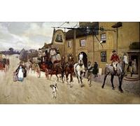 YIMACBJXX Famous Pictures Paintings Artwork For Walls Stop the Diligence in Front of the Inn of the Bell in Stilton by Cecil Charles Windsor Aldin Vintage Wall Art for Home Decor 60x90cm