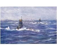 YIMACBJXX Famous Pictures Paintings Artwork For Walls Submarines in the by William Lionel Wyllie Vintage Wall Art for Home Decor 60x90cm