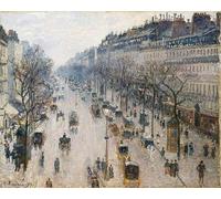YIMACBJXX Famous Pictures Paintings Artwork For Walls the Boulevard Montmartre on a Winter Morning by Camille Jacob Pissarro Vintage Wall Art for Home Decor 60x90cm