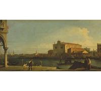 YIMACBJXX Famous Pictures Paintings Artwork For Walls The Church of S. dei Battuti Murano by Antonio Canal Vintage Wall Art for Home Decor 60x90cm