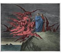 YIMACBJXX Famous Pictures Paintings Artwork For Walls the Demons Threaten Virgil Illustration by Gustave Dore Vintage Wall Art for Home Decor 60x90cm