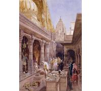 YIMACBJXX Famous Pictures Paintings Artwork For Walls the Golden Temple Benares by William Crimea Simpson Vintage Wall Art for Home Decor 60x90cm