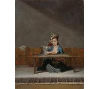 YIMACBJXX Famous Pictures Paintings Artwork For Walls Turkish Woman At Her by Jean Baptiste Vanmour Vintage Wall Art for Home Decor 60x90cm