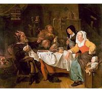 YIMACBJXX Famous Pictures Paintings Artwork For Walls Twelfth Night by Gabriel Metsu Vintage Wall Art for Home Decor 60x90cm