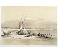 YIMACBJXX Famous Pictures Paintings Artwork For Walls View of the City of Tyre in Lebanon Drawing Made on in the Holy Land by David Roberts Vintage Wall Art for Home Decor 60x90cm