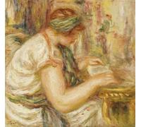 YIMACBJXX Famous Pictures Paintings Artwork For Walls Woman in an Arab Blouse Reading by Pierre Auguste Renoir Vintage Wall Art for Home Decor 60x90cm