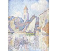YIMACBJXX Famous Poster Artworks Posters And Prints Bell Tower At Saint Tropez by Paul Signac Canvas Artwork Print for Home Decor 60x90cm