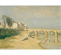 YIMACBJXX Famous Poster Artworks Posters And Prints Bridge over the Saône in Mâcon by Jean Baptiste Camille Corot Canvas Artwork Print for Home Decor 60x90cm
