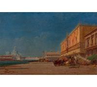 YIMACBJXX Famous Poster Artworks Posters And Prints From the Riva Looking Toward the Piazzale San Marco by Felix Ziem Canvas Artwork Print for Home Decor 60x90cm
