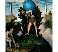 YIMACBJXX Famous Poster Artworks Posters And Prints Hercules Carrying the Vault of Atlas on His Shoulders by Lucas the Elder Cranach Canvas Artwork Print for Home Decor 60x90cm