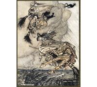 YIMACBJXX Famous Poster Artworks Posters And Prints Hey Up the Chimney Lass Hey After You by Arthur Rackham Canvas Artwork Print for Home Decor 60x90cm