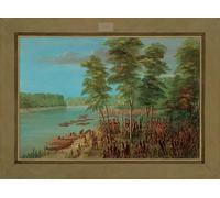 YIMACBJXX Famous Poster Artworks Posters And Prints La Salle Taking Possession of the Land At the Mouth of the Arkansas by George Catlin Canvas Artwork Print for Home Decor 60x90cm