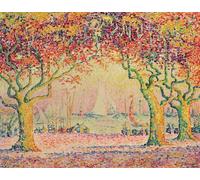 YIMACBJXX Famous Poster Artworks Posters And Prints Les Allees Cannes by Paul Signac Canvas Artwork Print for Home Decor 60x90cm