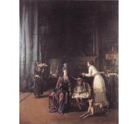 YIMACBJXX Famous Poster Artworks Posters And Prints lo studio dell'artista: signora con la figlia Alice e la figliastra Eileen John Lavery Canvas Artwork Print for Home Decor 60x90cm