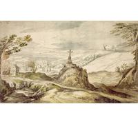 YIMACBJXX Famous Poster Artworks Posters And Prints Mountainous Landscape with a Cross by Joos or Josse De Momper Canvas Artwork Print for Home Decor 60x90cm