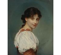 YIMACBJXX Famous Poster Artworks Posters And Prints Portrait of an Italian Girl by Ludwig Knaus Canvas Artwork Print for Home Decor 60x90cm