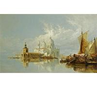YIMACBJXX Famous Poster Artworks Posters And Prints Santa Maria Della Salute Venice Italy by William Muller Canvas Artwork Print for Home Decor 60x90cm