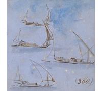YIMACBJXX Famous Poster Artworks Posters And Prints Studies Boats on the Nile by Edward Leaars Canvas Artwork Print for Home Decor 60x90cm
