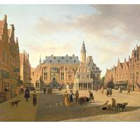 YIMACBJXX Famous Poster Artworks Posters And Prints the Market Place with the Raadhuis Haarlem by Gerrit Adriaensz Berckheyde Canvas Artwork Print for Home Decor 60x90cm