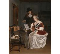 YIMACBJXX Famous Poster Artworks Posters And Prints the Music Lesson by Gerard Ter Borch Canvas Artwork Print for Home Decor 60x90cm