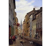 YIMACBJXX Famous Poster Artworks Posters And Prints the Parochial Street by Johann Eduard Gaertner Canvas Artwork Print for Home Decor 60x90cm