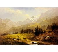 YIMACBJXX Famous Poster Artworks Posters And Prints the Wengen Alps Morning in Switzerland by Benjamin Williams Leader Canvas Artwork Print for Home Decor 60x90cm