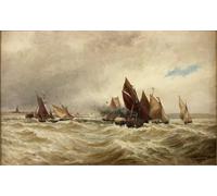 YIMACBJXX Famous Poster Artworks Posters And Prints Towing Boats Out of Calais by Bush Hardy Canvas Artwork Print for Home Decor 60x90cm